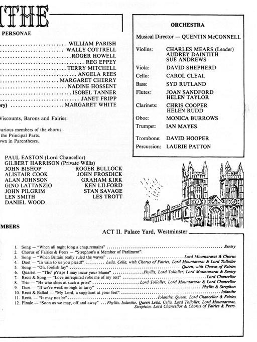 The Orchestra and Act 2 "Palace Yard, Westminster"